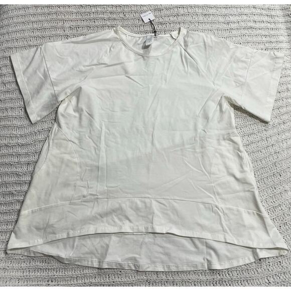 NWT Flutter T Shirt Pockets Handmade Womens Sz Medium Short Sleeve White SH 8093 - Picture 1 of 7